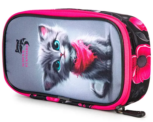 Пенал шкільний для дівчинки з Котиком м'який School Standard (PSS-122) - фото 3