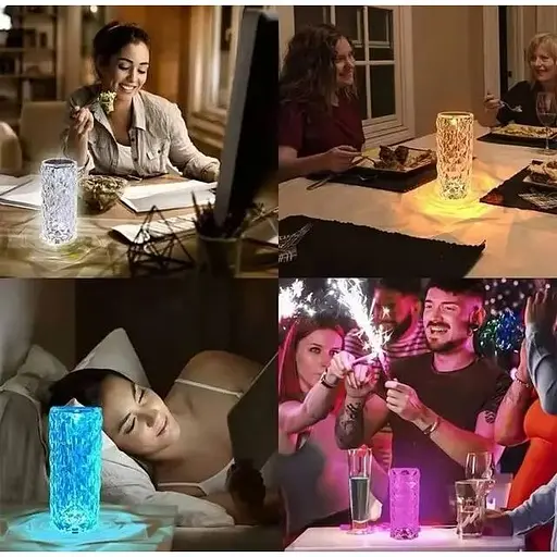 Нічник LED Rose Crystal Diamond з кристалами і зміною 16 кольорів, світильник кристалл з сенсорним перемиканням - фото 7