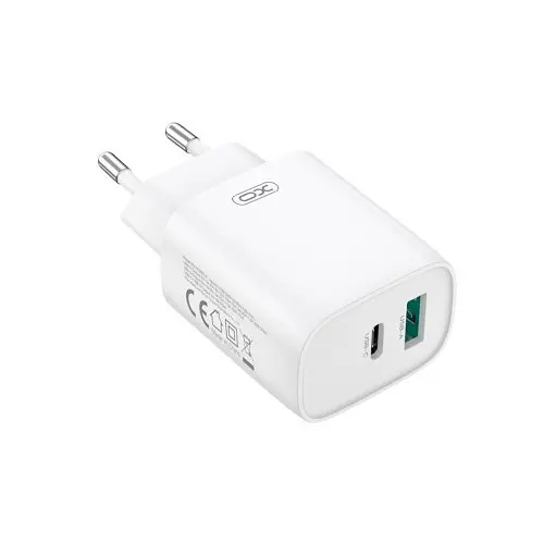 Мережевий зарядний пристрій XO CE30 30W 1USB-A+1USB-C fast charger Білий - фото 6