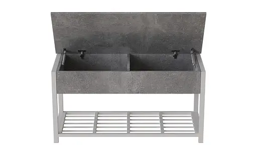 Банкетка з ящиком Ferrum-decor Дрейк 1 550x1000x400 метал Білий ДСП Бетон 16 мм (FRD-103058)