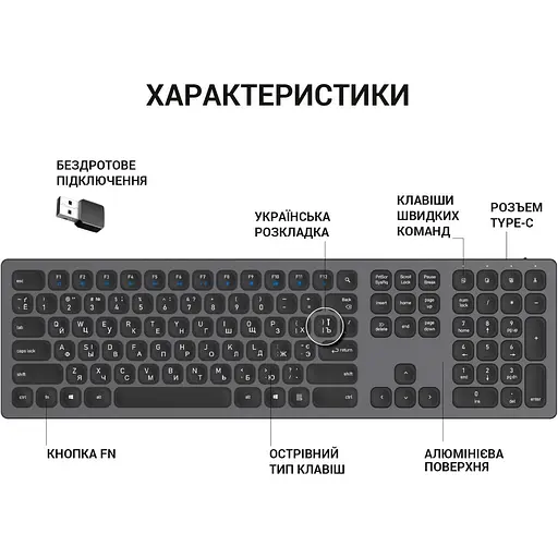 Клавіатура OfficePro SK1550B (128854) - фото 9