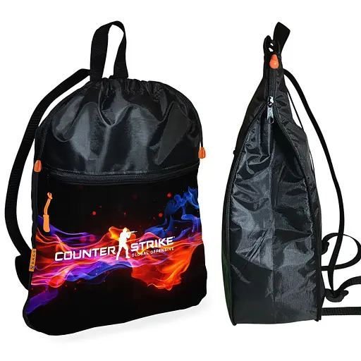 Рюкзак-мешок для обуви,спортивной формы CS:GO Counter-Strike детская сумка для сменки с расширителем (01248)