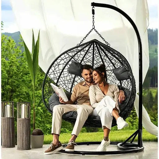 Підвісне крісло-кокон Di Volio Foggio двомісне чорний - фото 5