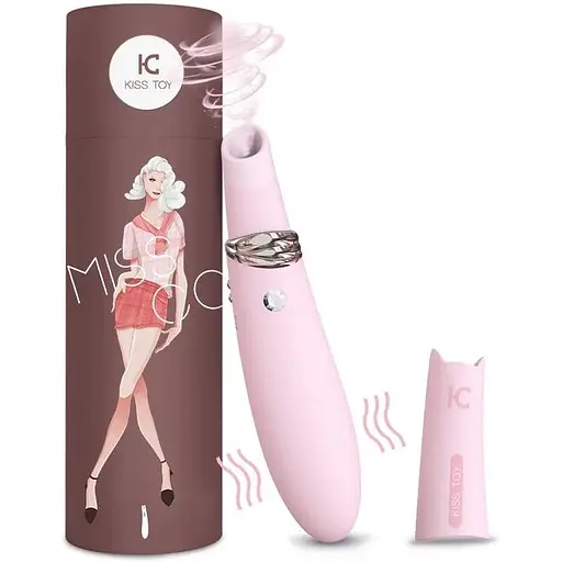Вакуумный стимулятор с вибрацией KisToy Miss CC Pink - фото 7