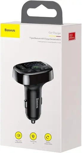 FM-трансмиттер Baseus S-09 Overseas Edition 2xUSB Car FM Transmitter Cluster Черный - фото 3