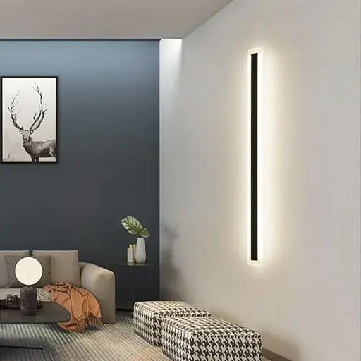 Сучасні лінійні бра в чорному корпусі 100 см Арт. WB 19/1000 BK Line F - фото 1