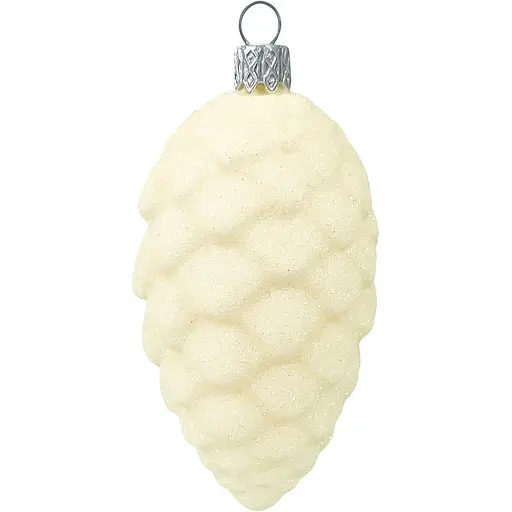 Набір новорічних прикрас на ялинку Dashuri Шишка 4 штуки 4x8 см блиск, айворі 226011
