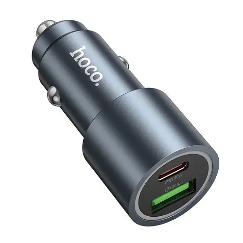 Автомобільний зарядний пристрій HOCO Z60 Bloom 48W dual-port PD30W+QC3.0 multi-protocol car charger чорний - фото 6