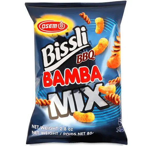 Суміш пшеничних снеків Bissli&Bamba Mix смак барбекю 80 г