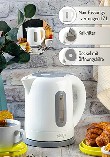 Чайник Adler AD 1234 пластиковый 2200Вт 1.7л - фото 9