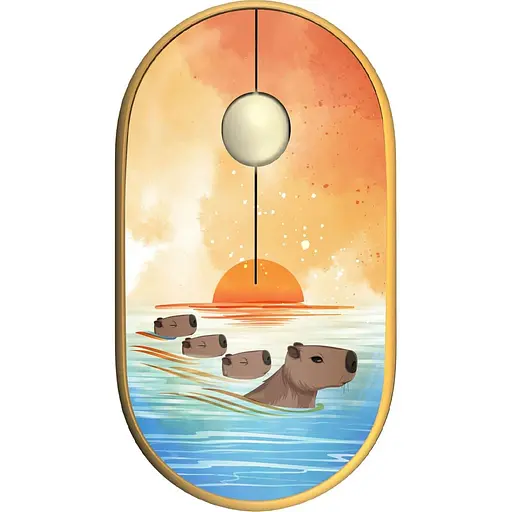 Бездротова миша 2E MF300 CAPYBARA:SUNSET Silent WL BT, жовтий (2E-MF300WCAPIBARAYW) - фото 1