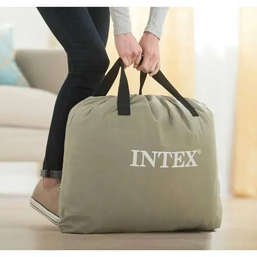 Велюрове надувне ліжко Intex 67770 з вбудованим електричним насосом 220В (203 x 152 x 33 см) - фото 4