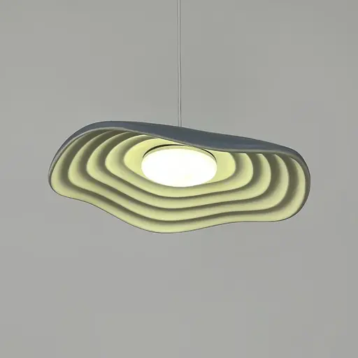 Подвесной светильник-цветок в серо-белом корпусе Ø 40х10 см | Line F | Ст. SGA31-280 Grey+White - фото 6