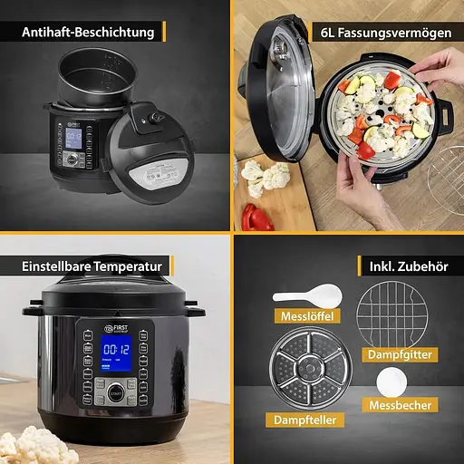 Мультиварка-скороварка FIRST Austria FA-5130-2-GR - фото 6