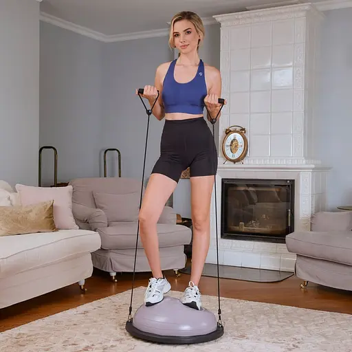 Балансувальна платформа Hop-Sport Bosu HS-L058 бузкова - фото 7