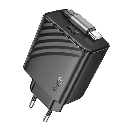Зарядний пристрій Hoco N58 Type-C PD 30W + кабель Type-C чорний - фото 1