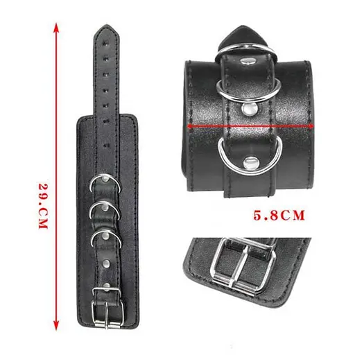 Наручники элегантные кожаные BDSM очарование и контроль One size Черный K000315 - фото 4