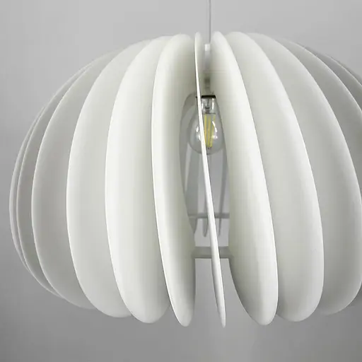 Люстра з білим акриловим абажуром Ø 42х28 см | Line F | Арт. SG41-420 - фото 2