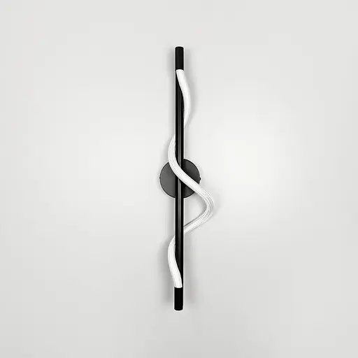 Чорне бра із обплетеним неоном 60 см Арт. W 202/600 BK Line F - фото 6