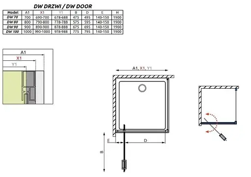 Душові двері Radaway Twist DW 100 см 382003-01 - фото 4