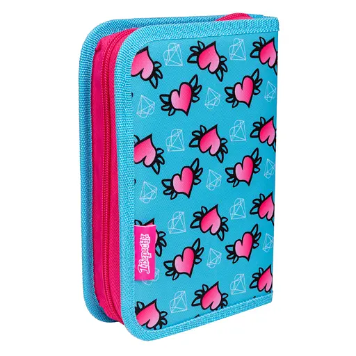 Школьный пенал твердый 1Вересня одинарный без клапана HP-02 Heart, , бирюзовый - фото 2
