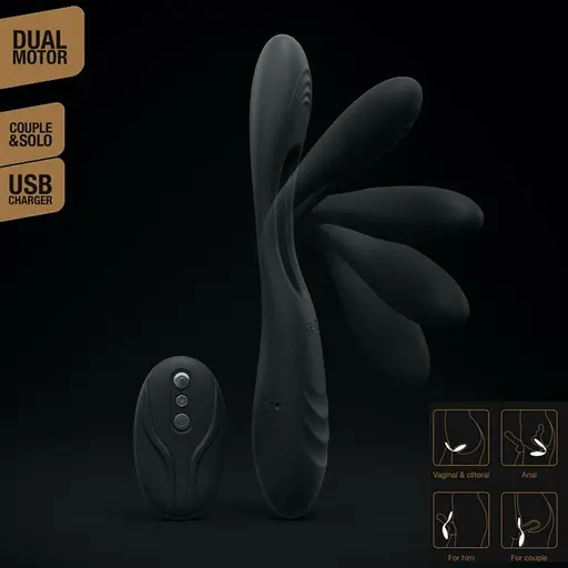 Вібратор для пар Dorcel Multi Joy 20 см чорний - фото 5