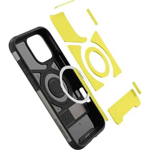 Оригинальный противоударный чехол Spigen Slim Armor (MagFit) MagSafe для iPhone 16 Pro Max Gunmetal ACS08033 - фото 6