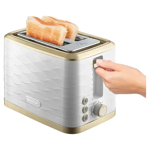 Тостер Sencor 930 Вт підігрів розморожування підсвічування пластик біло-золотий - фото 7