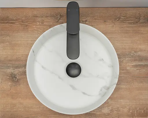 Умивальник Rea Sami marble mat накладний REA-U8703, Білий матовий - фото 5