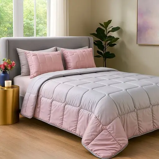 Набір Ideia євро з штучного пуху WomenTime ковдра та подушка 2 шт. сірий тамаска для сну (8-36152) - фото 2