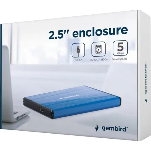 Зовнішня кишеня Gembird 2.5" USB 3.0 Dark Blue (EE2-U3S-3-DB) [124683] - фото 2