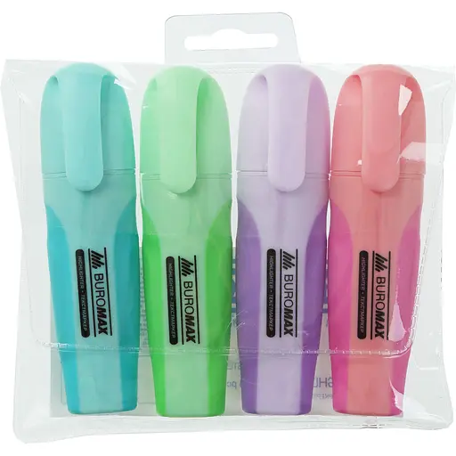 Набір текст-маркерів Pastel, з гумовими вставками, 4 шт.