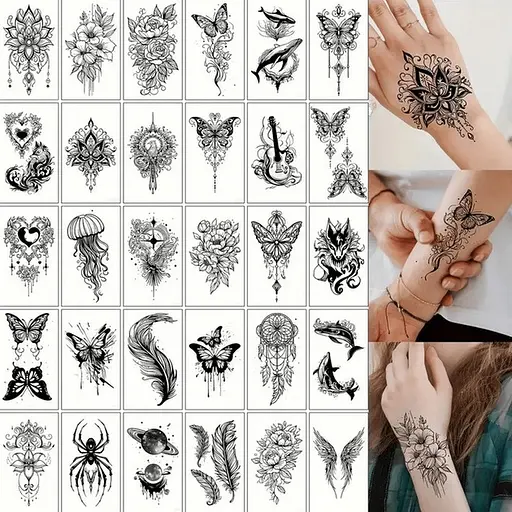 Набор детских временных тату "Черные мини №4" Fresh Tattoo black-tattoo-mini-set-4-H - фото 2
