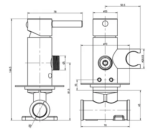 Набор гигиенического душа скрытого монтажа Kohlman Axel graphite QW135AG, Графит - фото 1