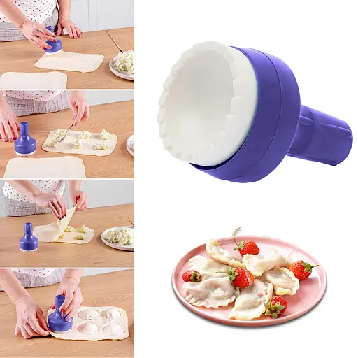 Вареничниця механічна ручна прес форма для вареників машинка для вареників Фіолетовий, Kitchette 86342 - фото 2