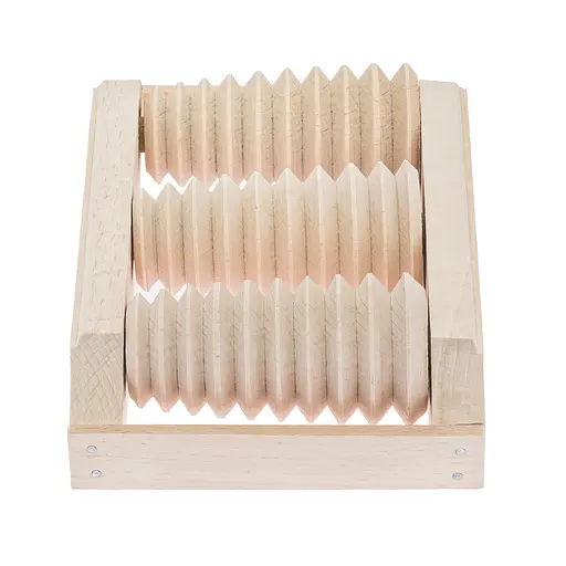 Масажер для стоп дерев'яний для профілактики плоскостопості та рефлекторного масажу на 3 ролики на одну ногу, Woodly 87038 - фото 4