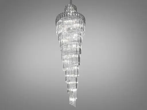 Вражаюча кришталева люстра в сучасному стилі під 52 лампи, хром - фото 1