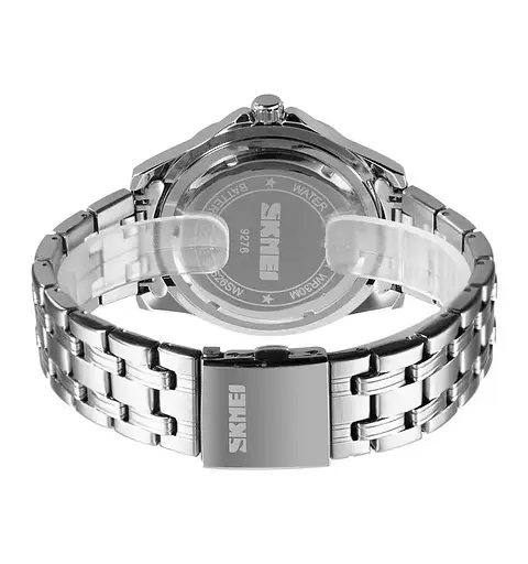 Чоловічий класичний годинник Skmei 9276 (Сріблястий з синім циферблатом) - фото 9