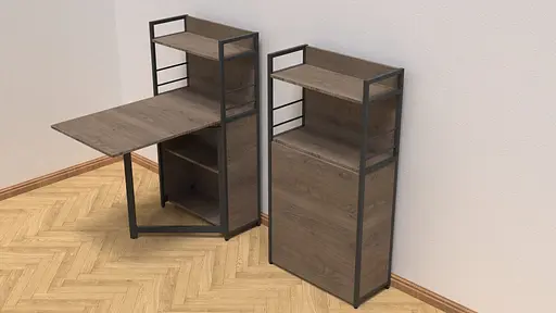 Стол книга с этажеркой Практик 1 Ferrum-decor 1200x640x990 Черный металл ДСП Дуб Сонома Трюфель 16 мм (FRD-104615) - фото 5