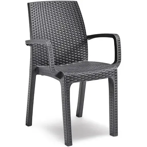 Стілець садовий пластиковий Bica Verona armchair графіт - фото 1