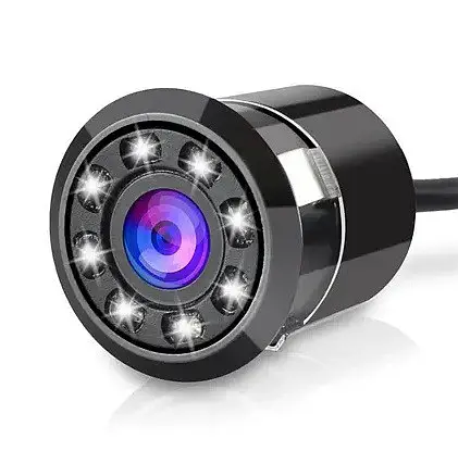 Автомобільна камера заднього виду врізна тип Вічко з інфрачервоним підсвічуванням IP67 18.5 мм Чорний - фото 1