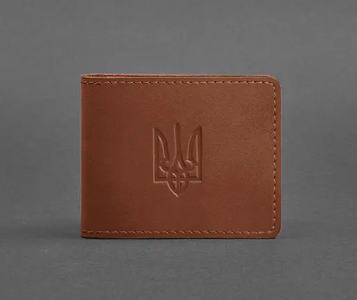 Кожаная обложка для удостоверения с гербом, светло-коричневый Crazy Horse - фото 1