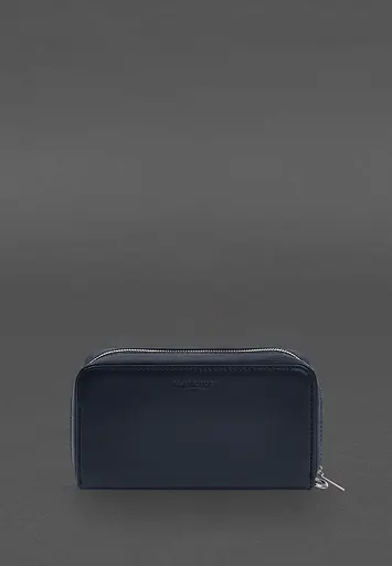 Кожаный клатч-купюрник 4.0 синий краст - фото 4