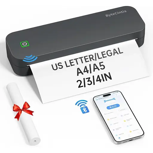 Портативный принтер для путешествий, термопринтер Bluetooth совместимый с Android и iOS и ноутбуком