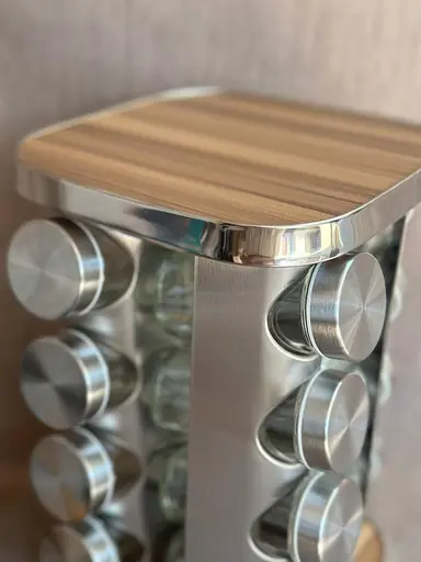 Органайзер набір для спецій на підставці, що обертається, Edenberg EB-18005 16 ємностей для зберігання спецій Сірий - фото 4