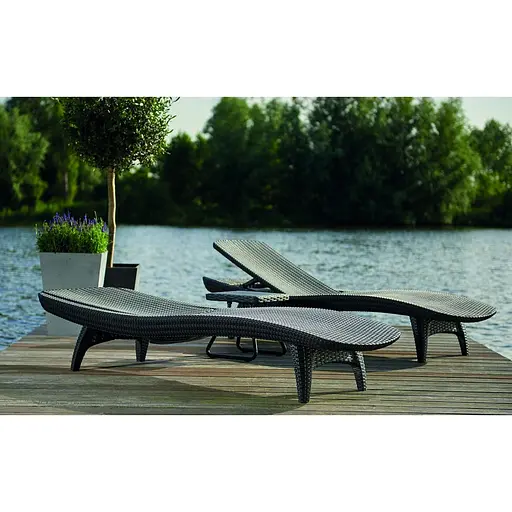 Шезлонг пластиковый Keter Pacific, серый - фото 4