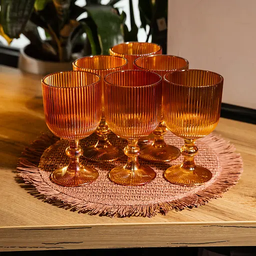 Набор бокалов для вина 6 штук 300 мл винные бокалы на ножке стеклянные фужеры для вина подарочные Yiwu HP-19-210 - фото 2