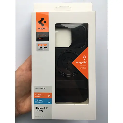 Оригинальный противоударный чехол Spigen Slim Armor (MagFit) MagSafe для iPhone 16 Pro (6.3") Black ACS08164 - фото 3