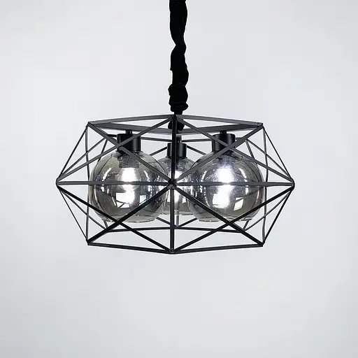 Люстра на 3 плафони янтар або графіт Line.F Колір плафона Янтарний - фото 1