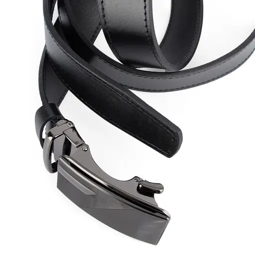 Ремінь шкіряний чоловічий на автоматі SF-3422 (135 см) чорний - фото 4